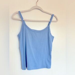 NWOT Aritzia TNA Homestretch Scoopneck Cami in Cornflower Blue, L, 100% Cotton